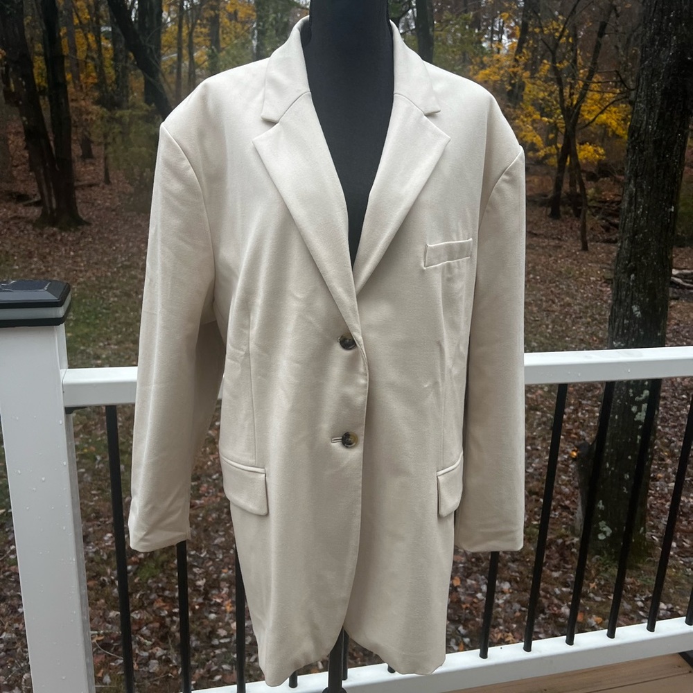 Banana Republic New light Beige Oversized Blazer Size X-LARGE - Picture 2 of 11